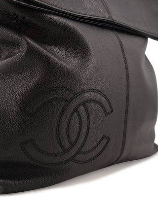 Fold-Over Chain Shoulder Tote Bag