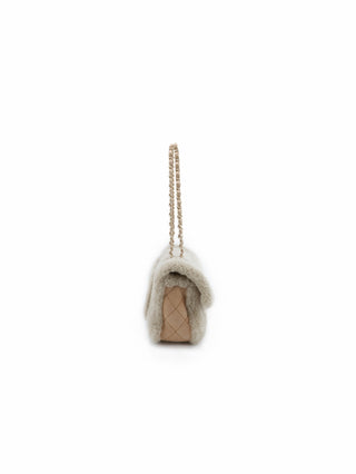 Pearl Mouton Embroidery Chain Shoulder Bag