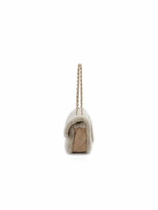 Pearl Mouton Embroidery Chain Shoulder Bag