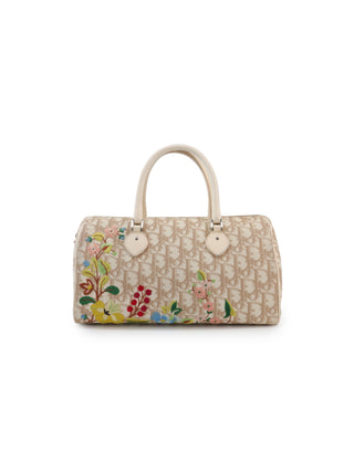 Floral Embroidery Trotter Boston Bag