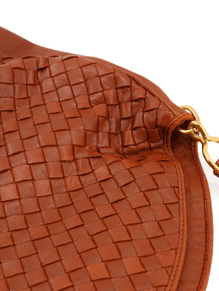 Intrecciato Flap Hobo Shoulder Bag