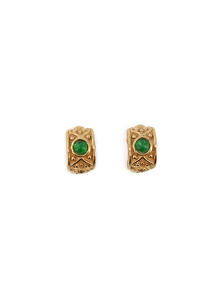 Byzantine Cabochon Hoop Clip-on Earrings