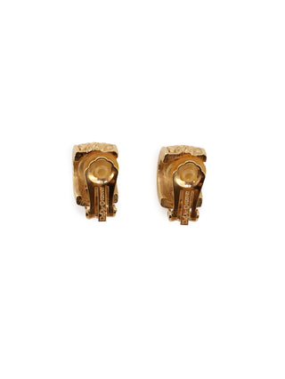 Byzantine Cabochon Hoop Clip-on Earrings