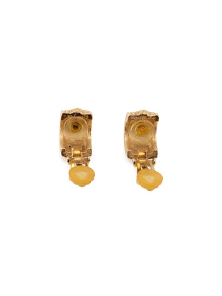 Byzantine Cabochon Hoop Clip-on Earrings