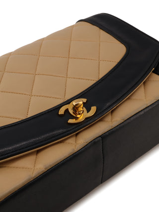 Bi-Color Flap Diana Shoulder Bag