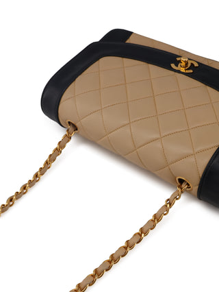 Bi-Color Flap Diana Shoulder Bag