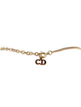CD Logo Crown Rhinestone Necklace