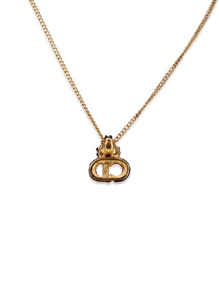 CD Logo Crown Rhinestone Necklace