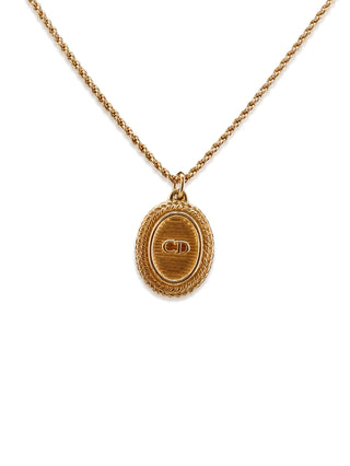 Oval CD Logo Pendant Necklace