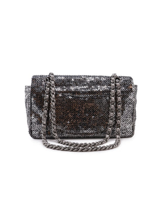 Silver Sequins Flap Bag