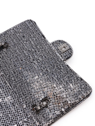 Silver Sequins Flap Bag