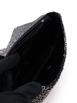 Silver Sequins Flap Bag