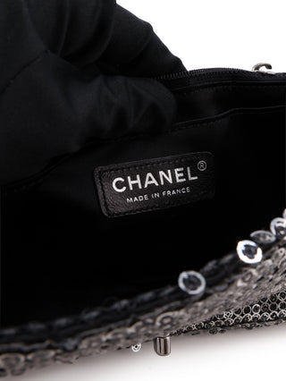 Silver Sequins Flap Bag