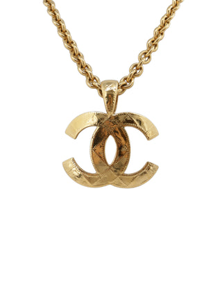 CC Quilted Pendant Necklace