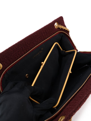 Tweed Double Chain Shoulder Bag