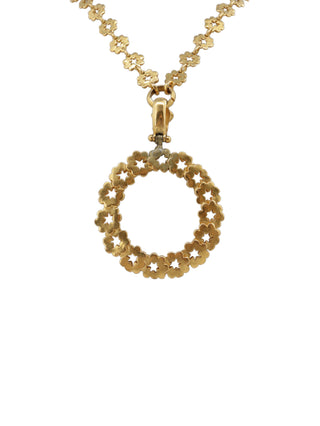 Floral Glass Pendant Necklace