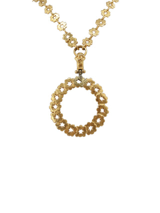 Floral Glass Pendant Necklace