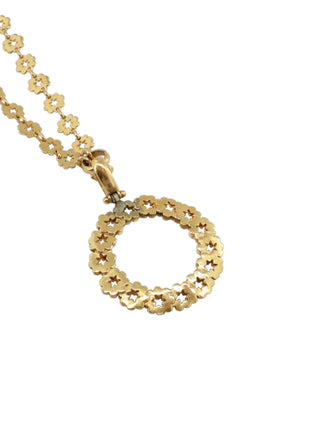 Floral Glass Pendant Necklace