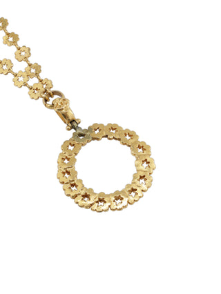 Floral Glass Pendant Necklace