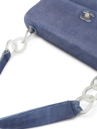 Denim Flap Shoulder Bag
