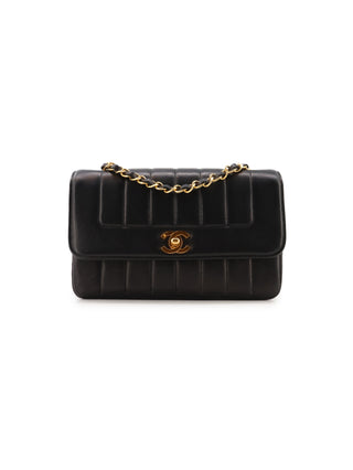 Mademoiselle Vertical Stitch Flap Bag