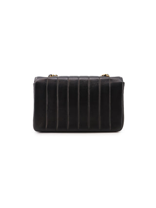 Mademoiselle Vertical Stitch Flap Bag