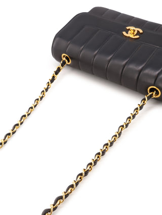Mademoiselle Vertical Stitch Flap Bag