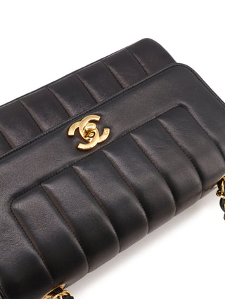Mademoiselle Vertical Stitch Flap Bag