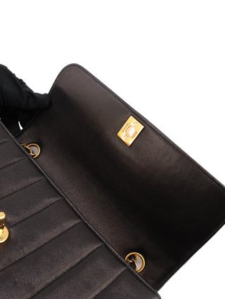 Mademoiselle Vertical Stitch Flap Bag