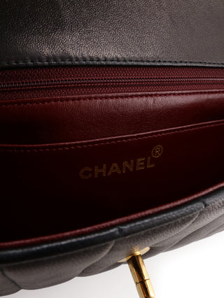 Mademoiselle Vertical Stitch Flap Bag