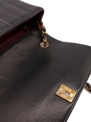 Mademoiselle Vertical Stitch Flap Bag