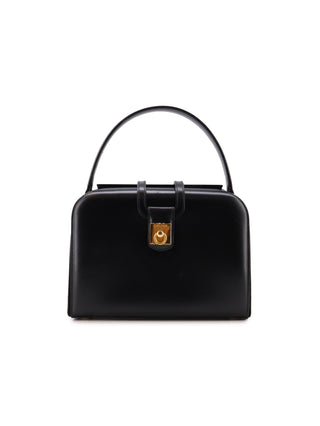 Ring Lock Top Handle Box Handbag