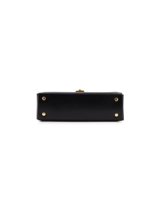 Ring Lock Top Handle Box Handbag