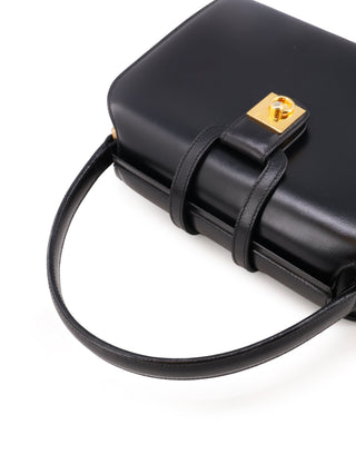 Ring Lock Top Handle Box Handbag