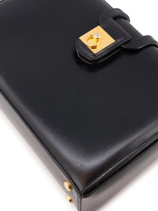 Ring Lock Top Handle Box Handbag
