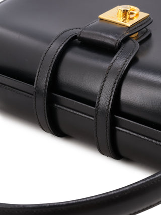 Ring Lock Top Handle Box Handbag