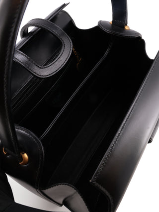 Ring Lock Top Handle Box Handbag