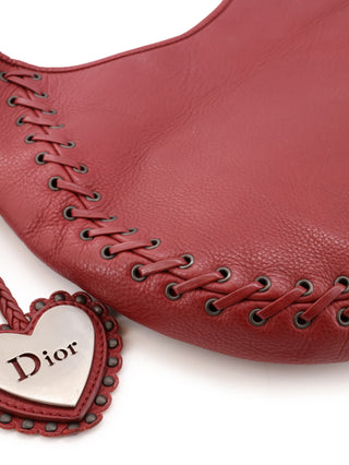 Whipstitch Wooden Handle Hobo Bag