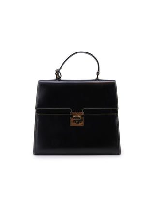 Leather Lady Lock Handle Bag