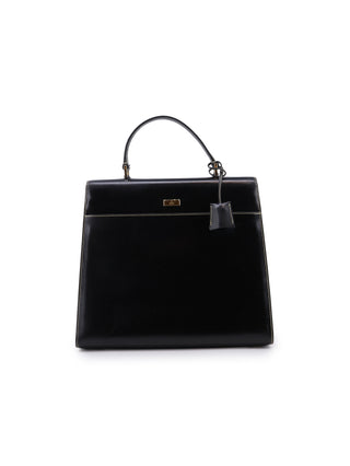 Leather Lady Lock Handle Bag