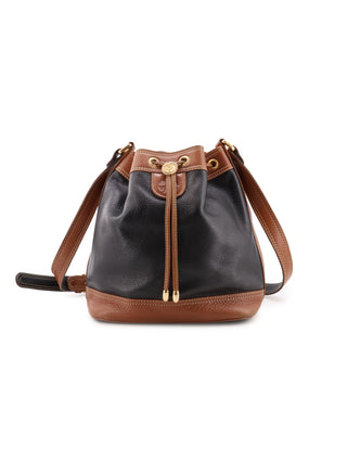 Two-Tone Drawstring Bucket Bag