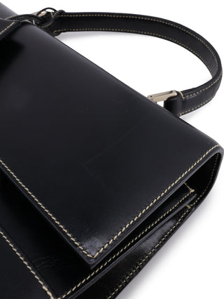 Leather Lady Lock Handle Bag