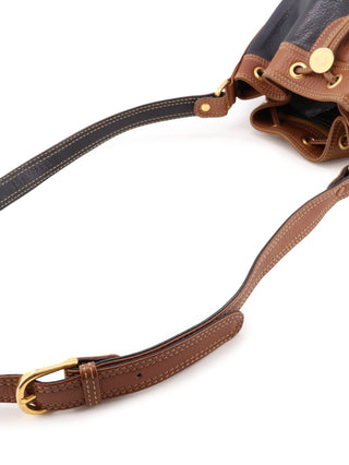 Two-Tone Drawstring Bucket Bag