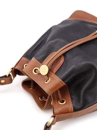 Two-Tone Drawstring Bucket Bag