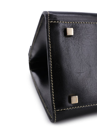 Leather Lady Lock Handle Bag