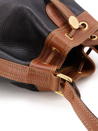 Two-Tone Drawstring Bucket Bag