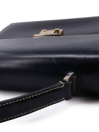 Leather Lady Lock Handle Bag