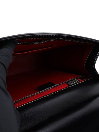 Leather Lady Lock Handle Bag