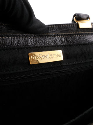 Stitched Logo Top Handle Tote Bag