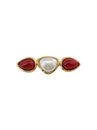 Red Gripoix Brooch